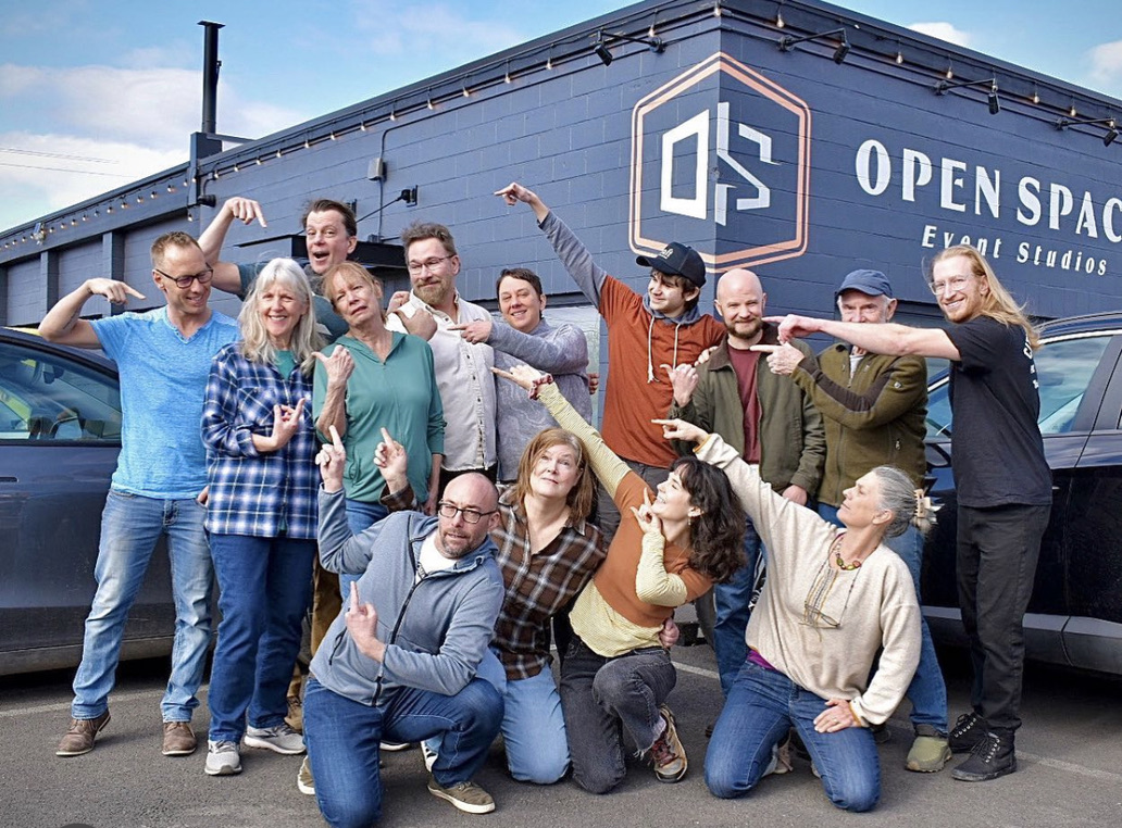 The ensemble outside Open Space Event Studios